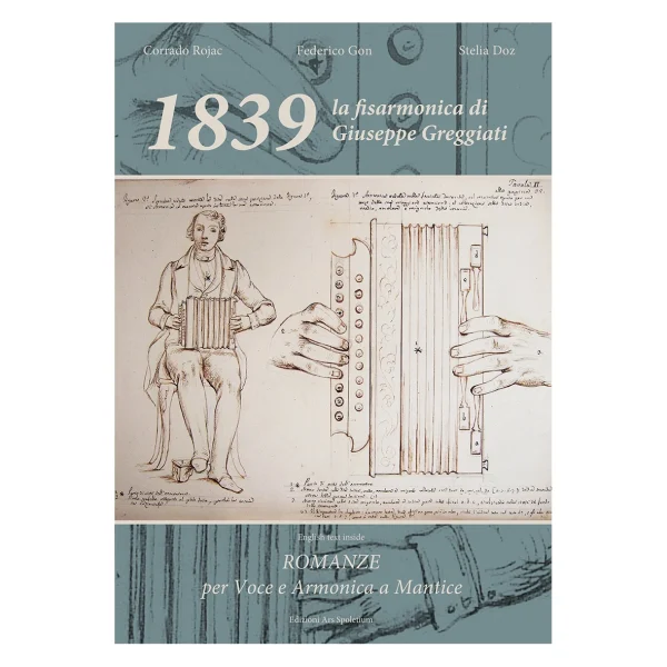 1839 La fisarmonica di Giuseppe Greggiati ROMANZE per Voce e Armonica a Mantice