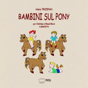Bambini sul pony per xilofono e wood block e pianoforte Valery Trozenko